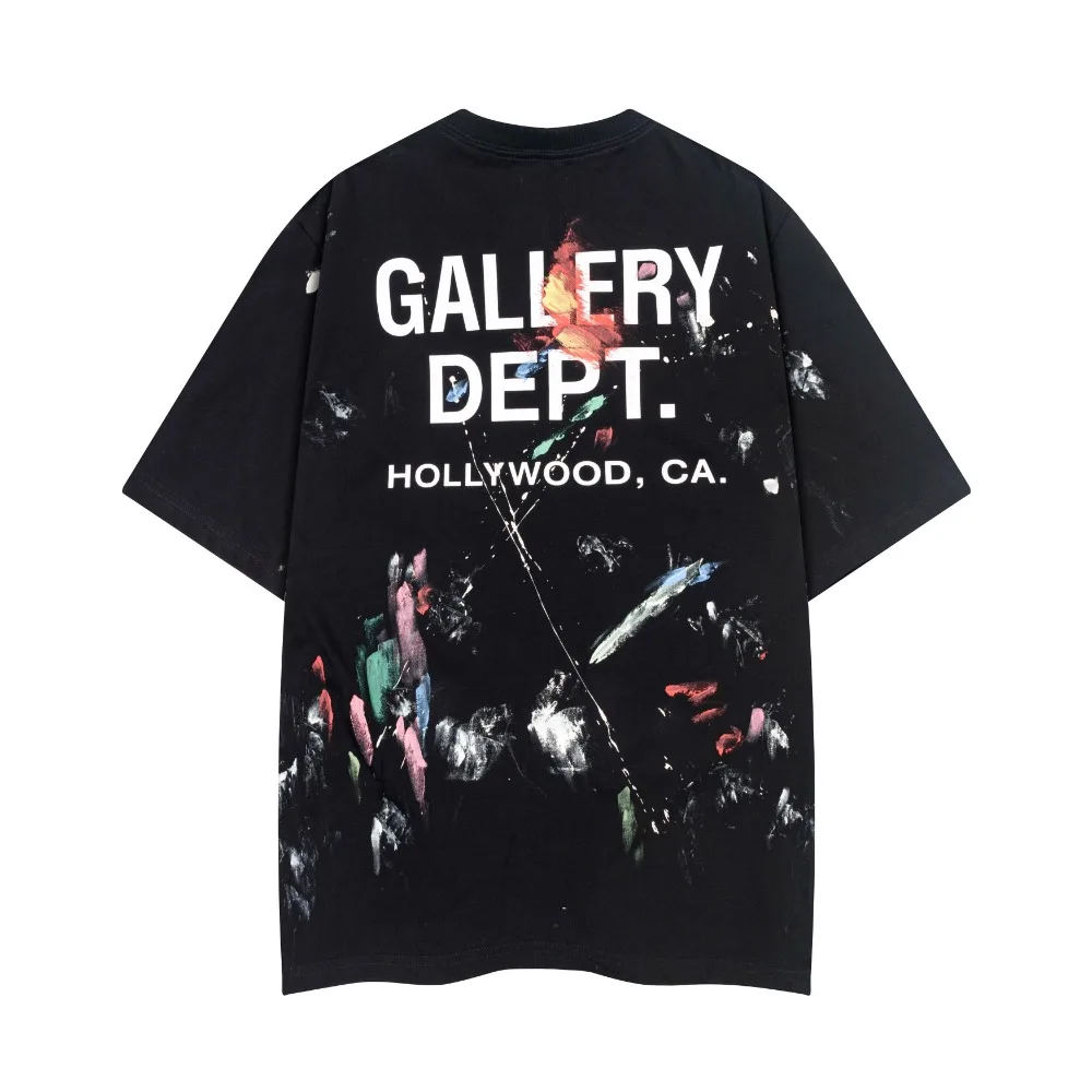 GALLERY DEPT TALK Vintage ink splashing graffiti printing loose short-sleeved T-shirt
