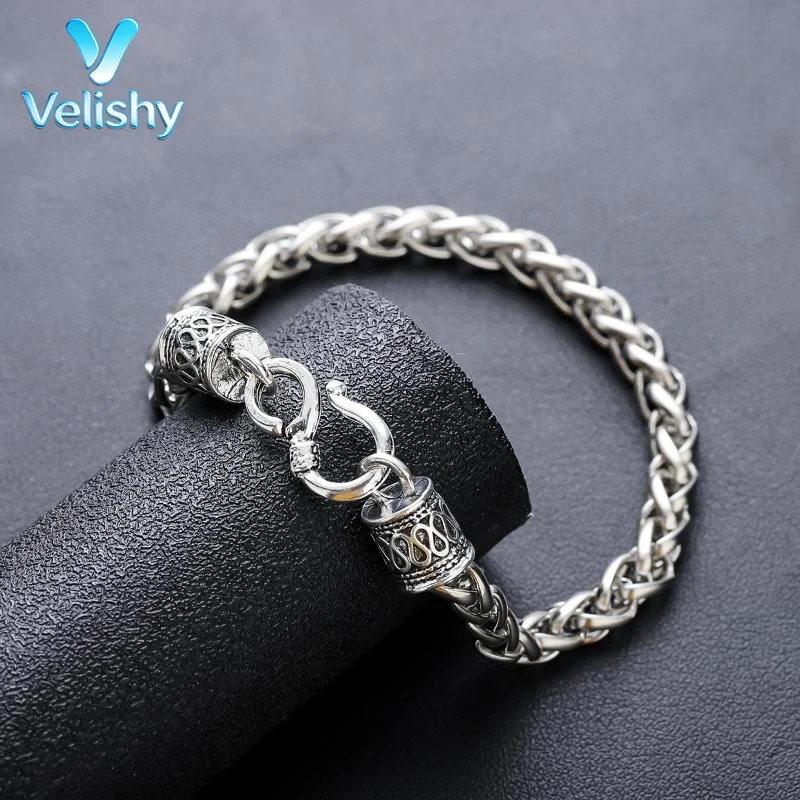 Stainless Steel Retro Bracelet Chain Fashion Unisex Jewelry Waterproof for Engagement Party Christmas Gifts for Friends Familie