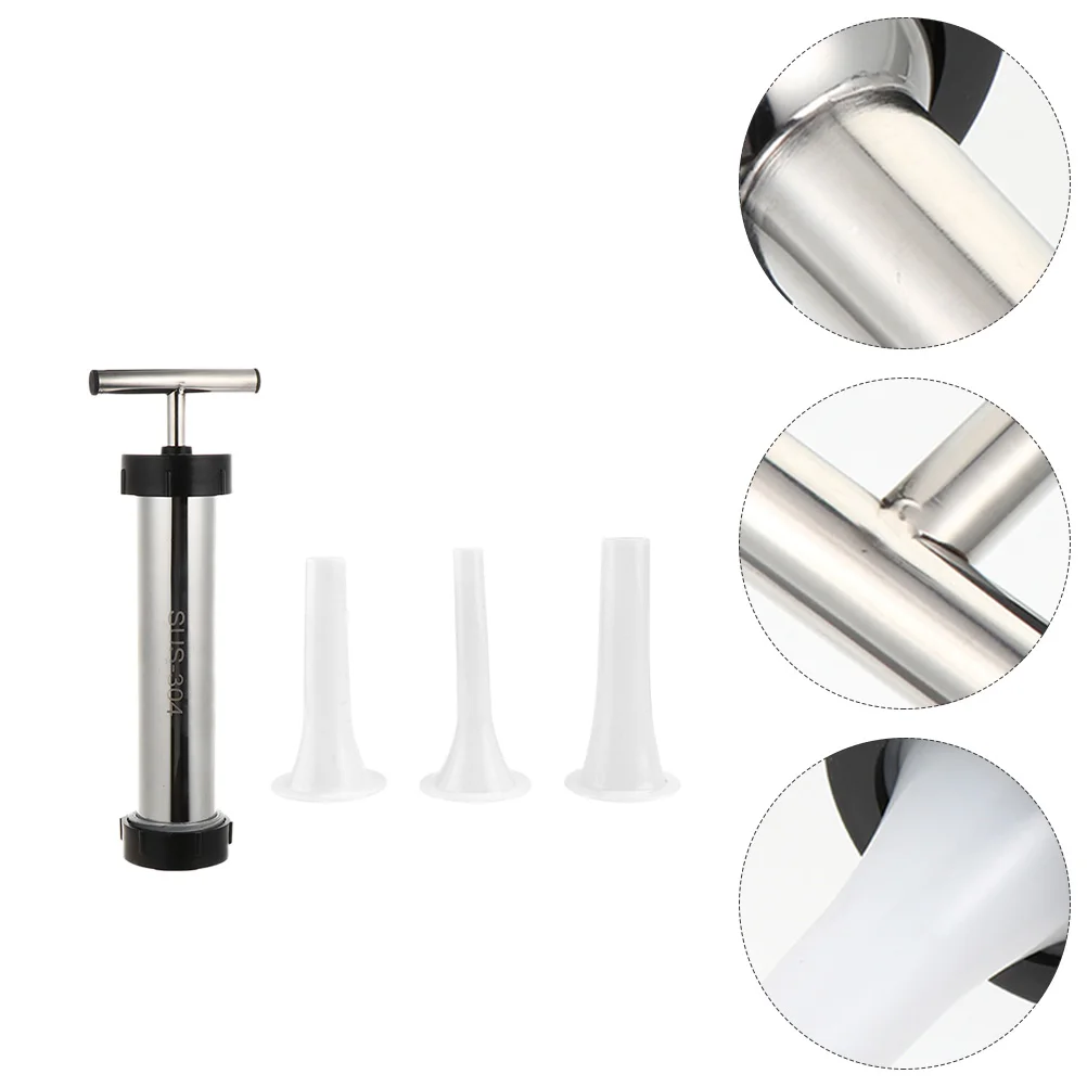 

Stainless Steel Sausage Stuffer Filler Tool Kit Safe Environmentally Friendly Funnel Design Easy Clean Labor