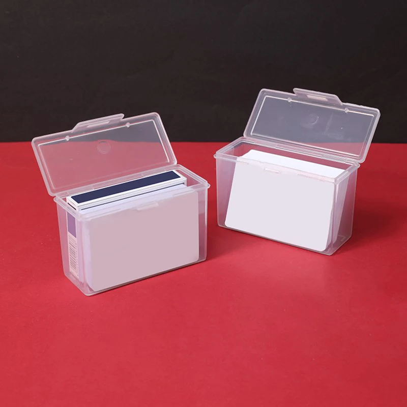 Playing Card Storage Box Transparent Plastic Box Card Card Business Card Organizing Box Stand Snap Closure