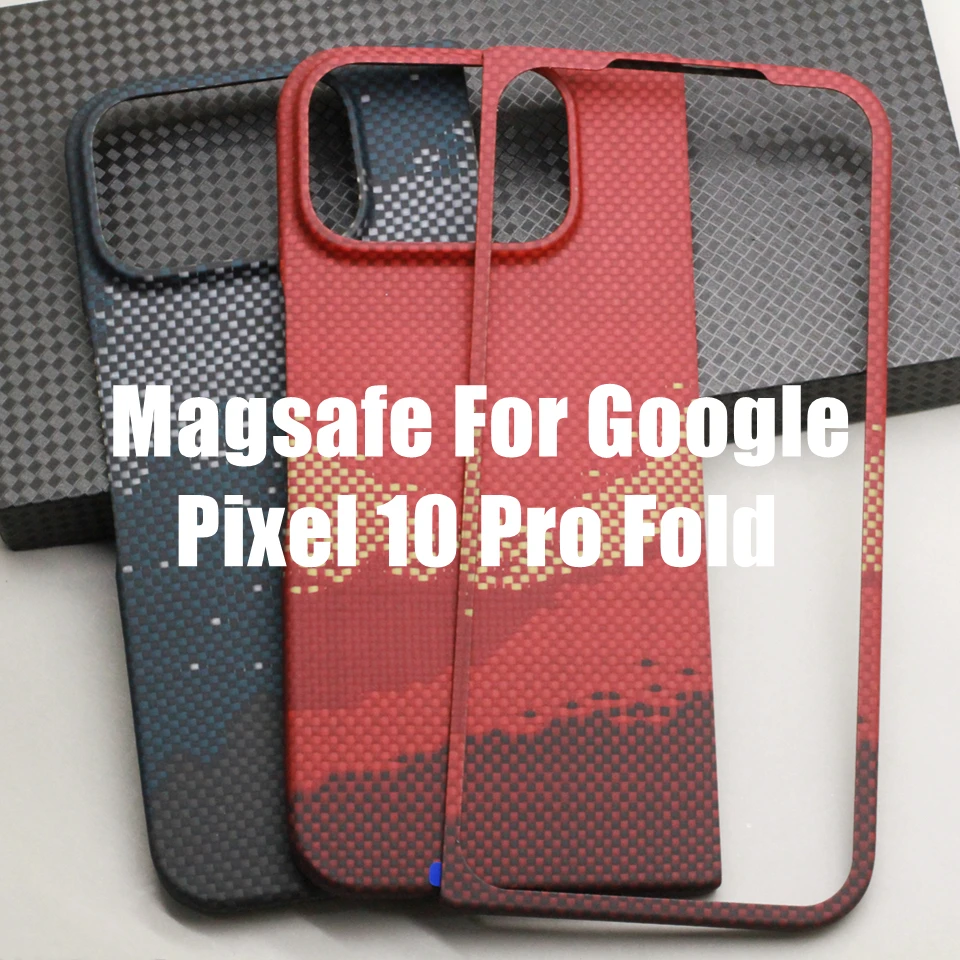 

Magnetic Carbon Fiber Fold Case for Google Pixel 10 Pro Fold Kevlar Aramid Fiber Magnetic Cover Pixel 10 Pro Fold Magsafe Cases