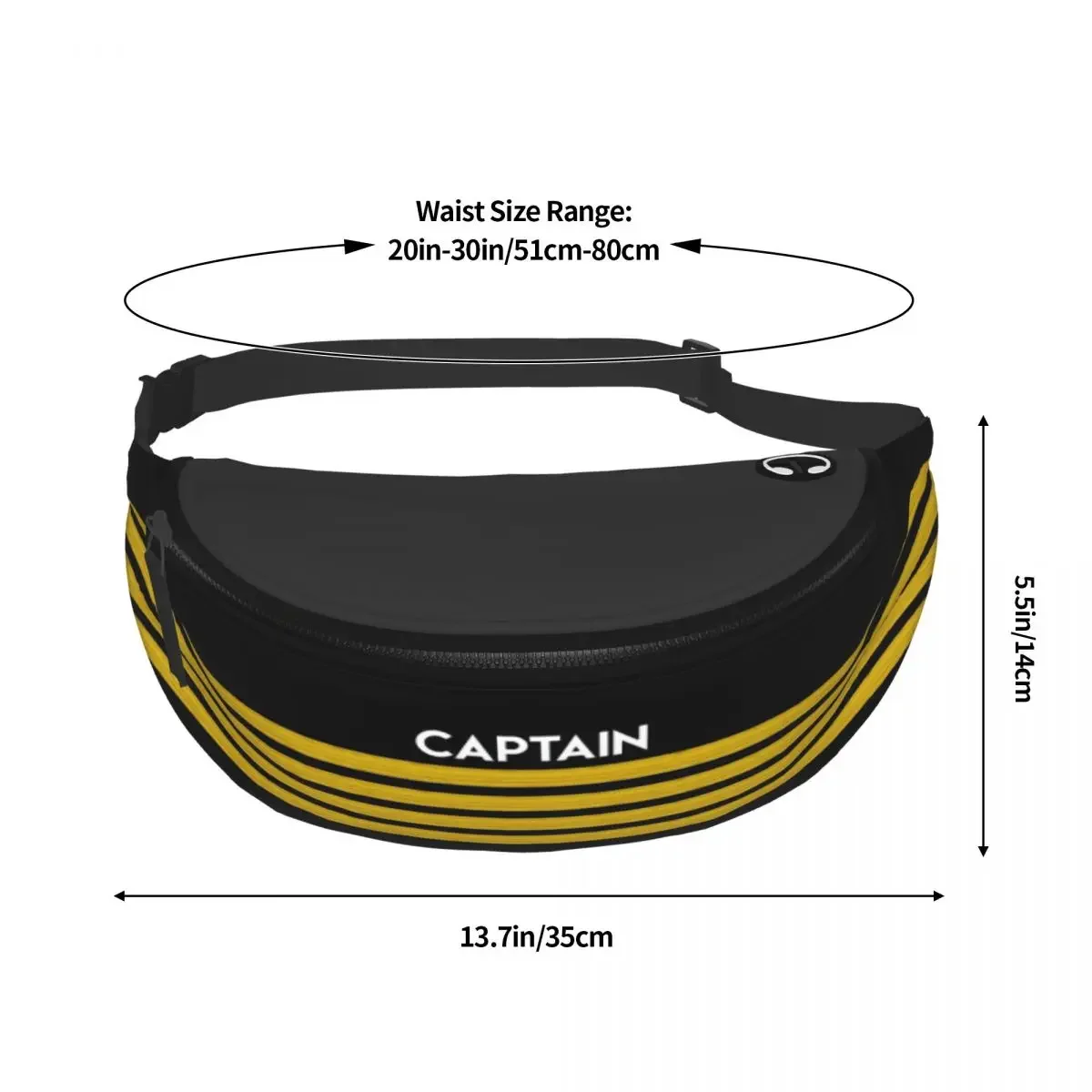 Captain Stripes Epaulettes Fanny Bag Customized Aviation Airplane Pilot Crossbody Waist Pack Women Men Running Phone Money Pouch