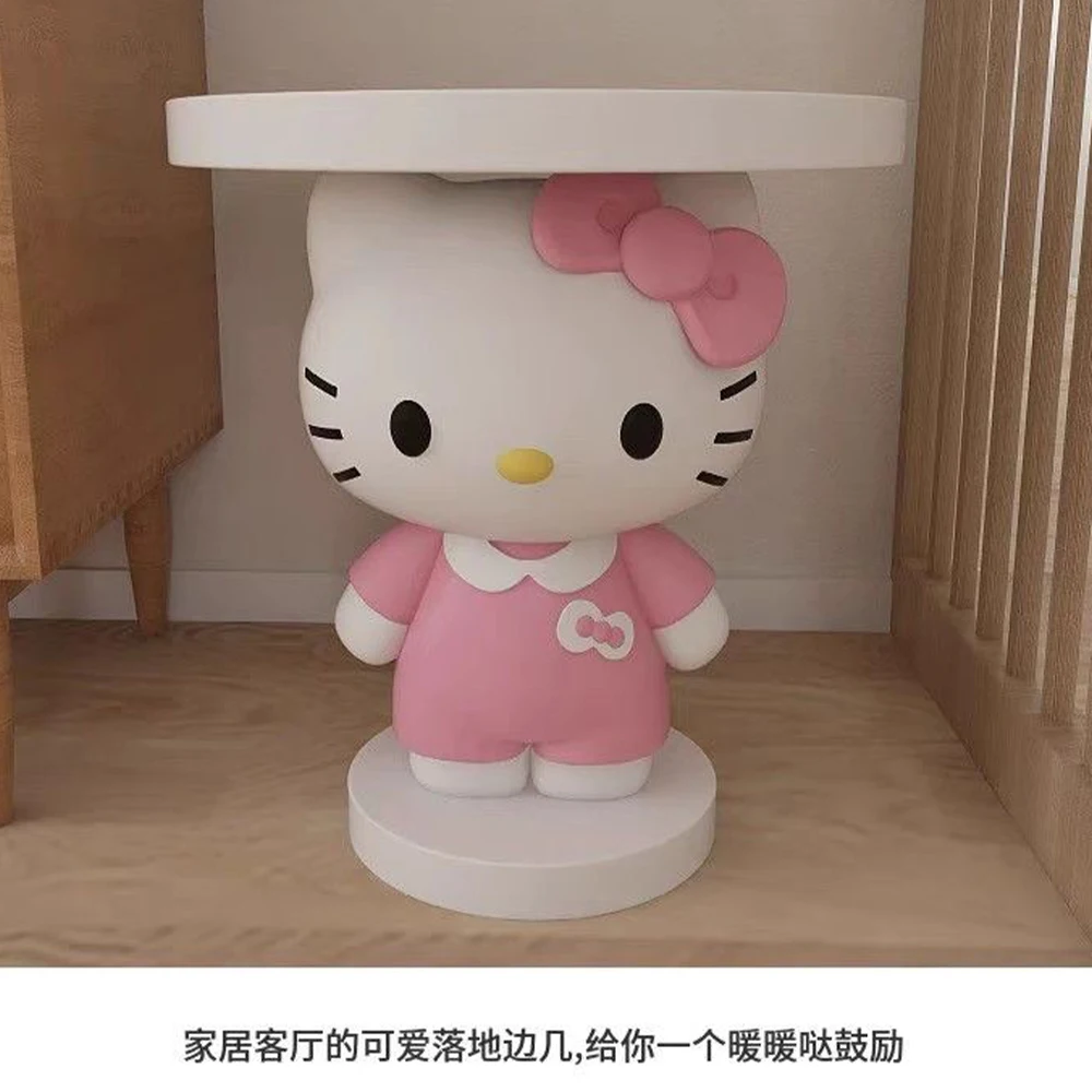 

Kawaii Hello Kitty Cartoon Floor Ornaments Coffee Table Sofa Side Children's Bedside Table Housewarming Gifts Decoration Modern