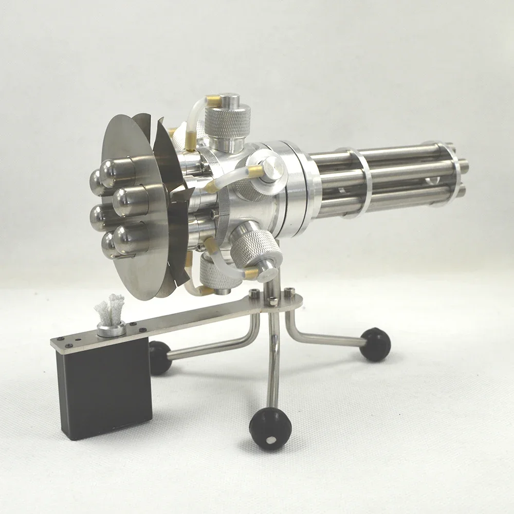 Six-cylinder Engine Model Stirling Engine Model Gatling Gun Style DIY Physical Technology Creative Gift