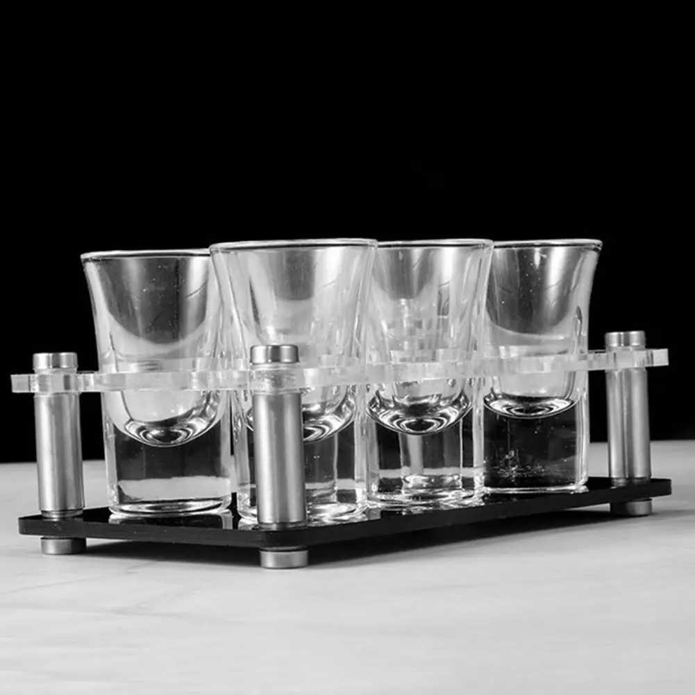 Soporte de copa de vino transparente, Base pesada, estante de copa de chupito, Bar, soporte de copas de champán, bandeja de acrílico