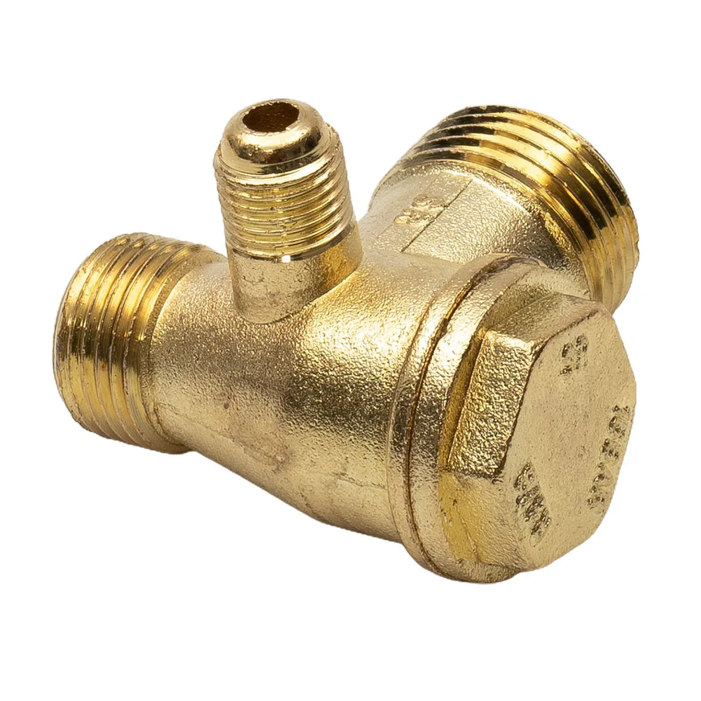 1pc Air Compressor Check Valve 3-Port Male Thread Connectors Replacement For Air Pressure Tank Compressor Piston Pump
