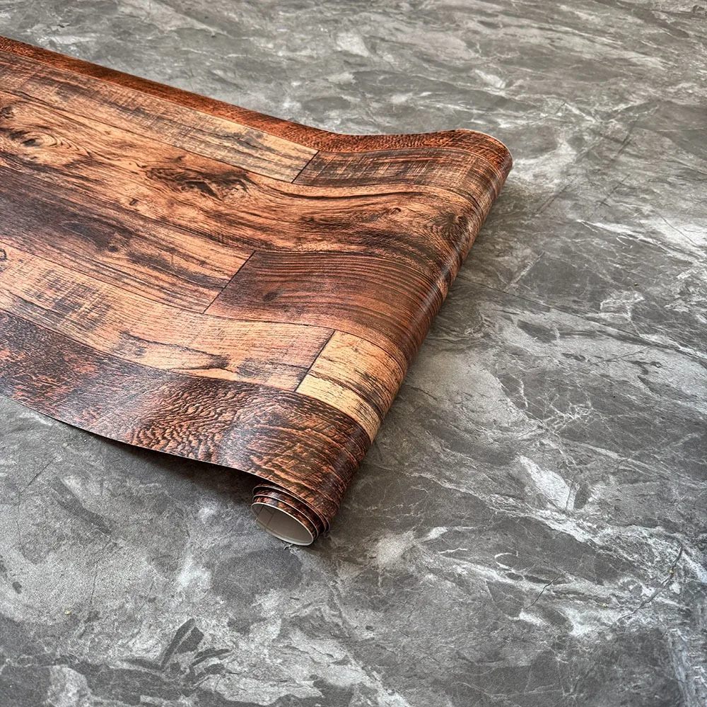 Thickened Light Oak Wood Contact Paper Waterproof Self-Adhesive Wood Grain Wallpaper for Cabinet Countertop Furniture Renovation