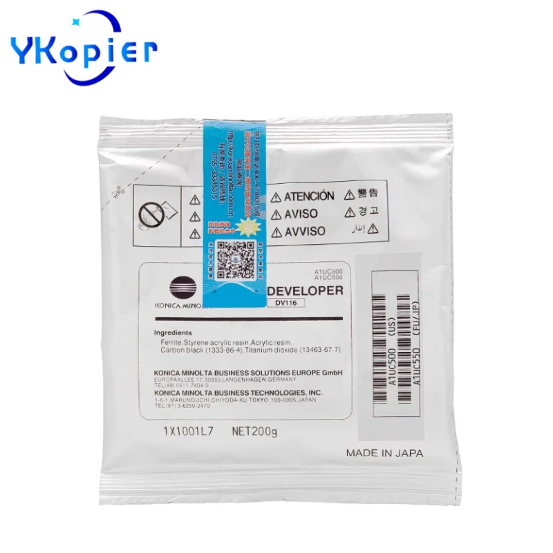 

DV116 Original Repack 200G Developer Powder для Konica Minolta BH 161 181 188 199 219 239 248 268 308 Developer