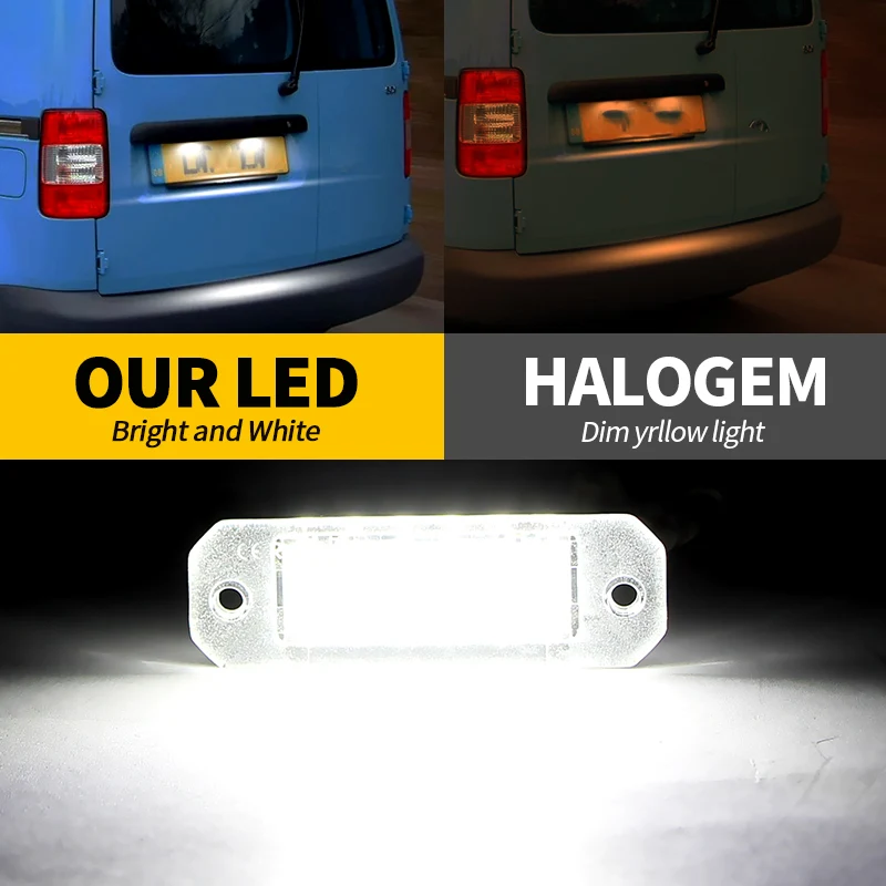 10PCS For VW T5 T6 Transporter Caravelle Multivan California Transvan Caddy Passat White LED License Number Plate Lights Lamp view 4