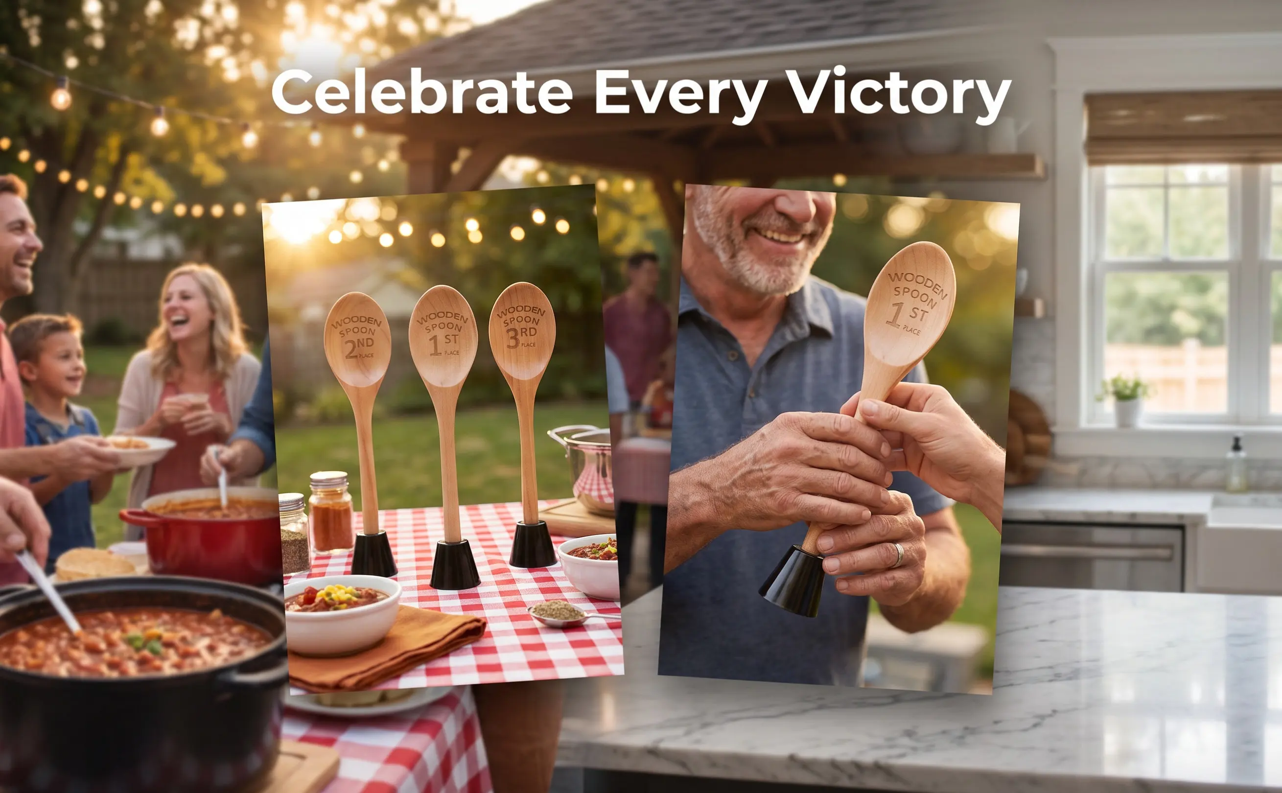 3Pcs Engraved Wooden Spoon Awards Trophy Set for Baking Cooking Competitions Mini Kitchen Contest Prizes Small Trophies Bulk