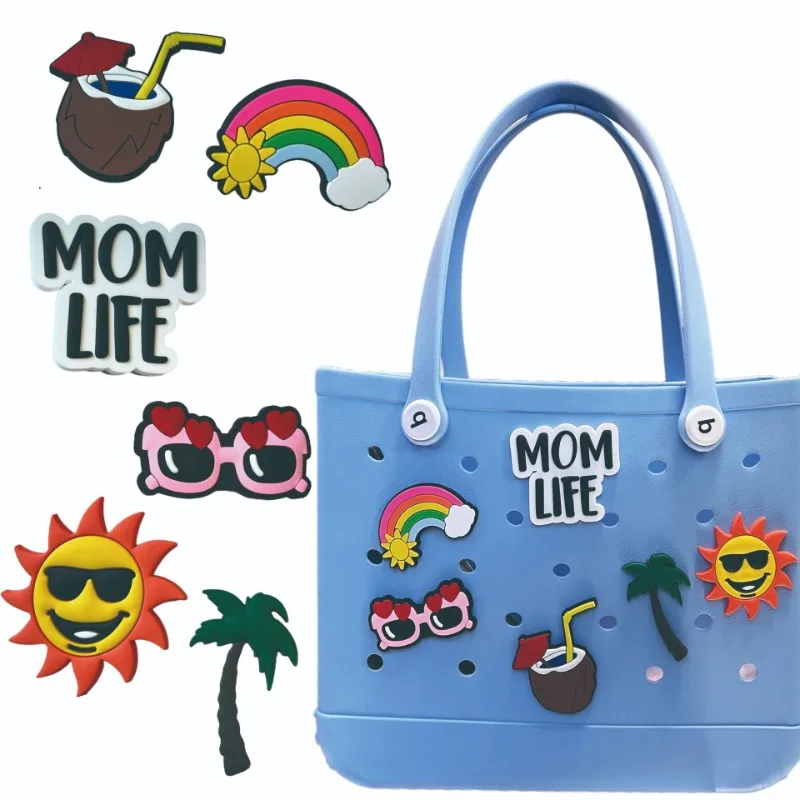 XL Large Charms Bogg Bags Pins Cute Rubber Summer Women Beach Tote Handbag Decorative Buckles Badge Sac Bogg Bag Accessories