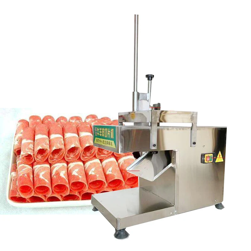 

Desktop Frozen Meat Cutting Machine Automatic Beef And Mutton Rolls Slicer Machine Electric Meat Slicer Food Processor