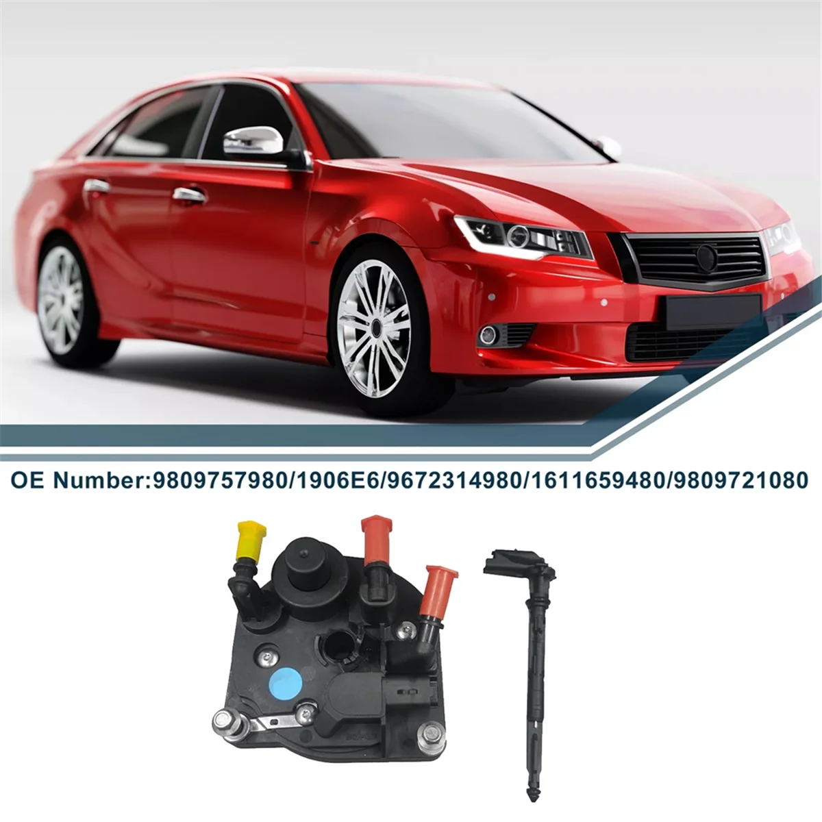 9809757980 Fuel Filter Cover Head with Center Tube for Citroen C3 C4 C5 Peugeot 207 208 508 3008 5008 08-15 9672320980