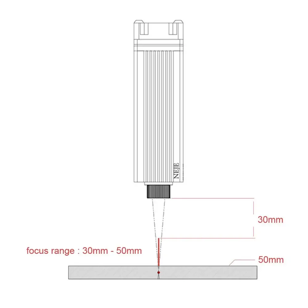 NEJE عدسة تركيز طويلة بصرية/عدسة تركيز قصيرة لـ Master 2 3500mw/7w/20W/30W/40W ماكينة الحفر بالليزر استبدال رأس الليزر