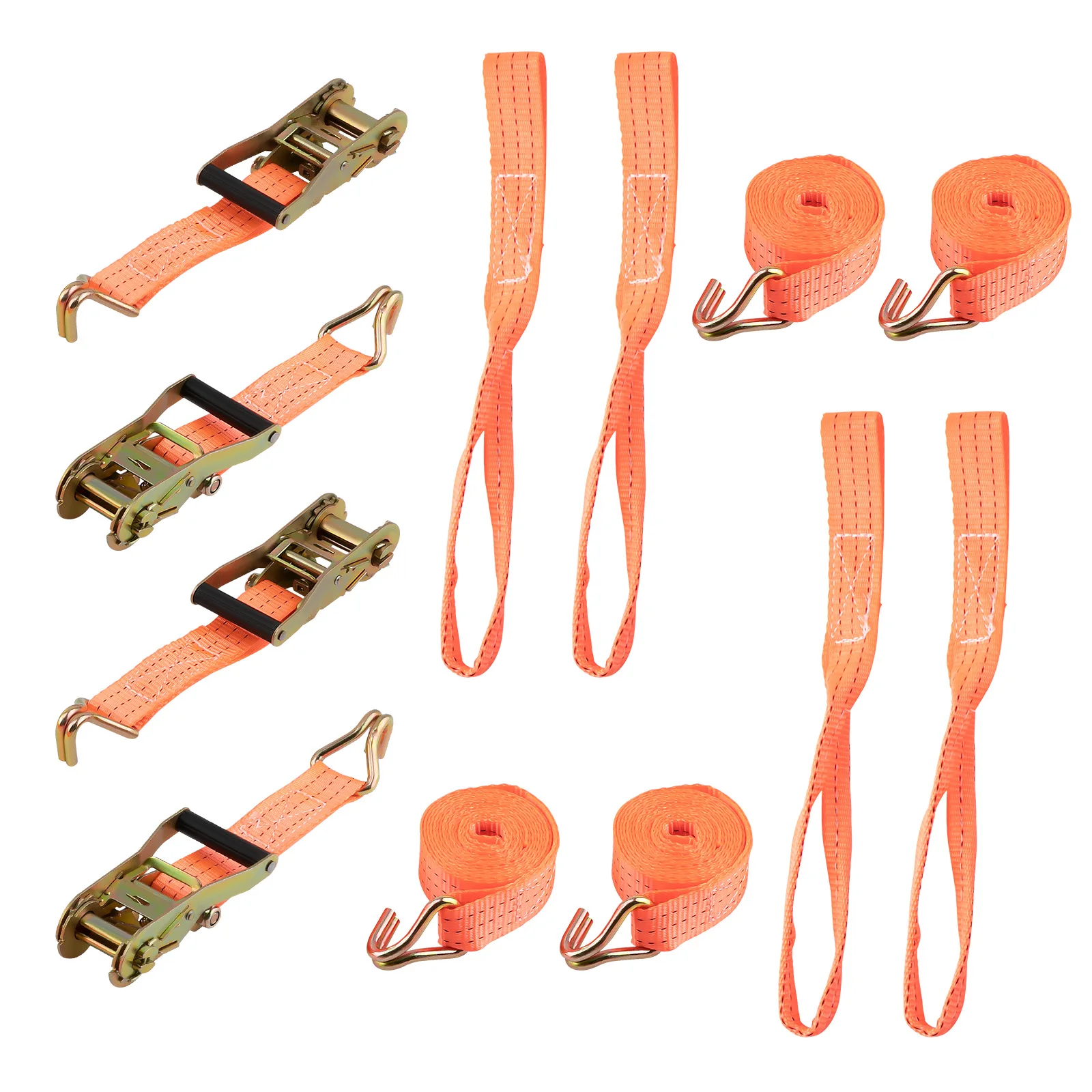 4X Hochbelastbare Ratschengurte 38mm 2,9 Meter Zurrgurte für Fracht und Gepäck 2 Tonnen