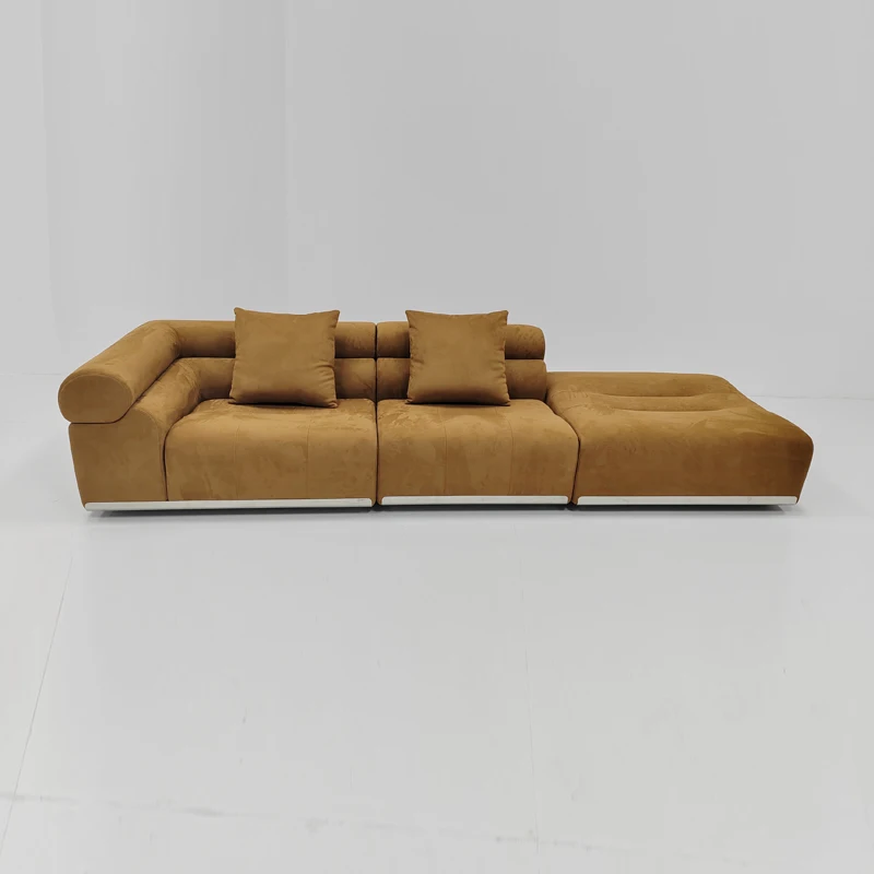 Factory Custom Modern Combination Sofa Set Modular Frosted Velvet Fabric Sofa Living Room Sofa