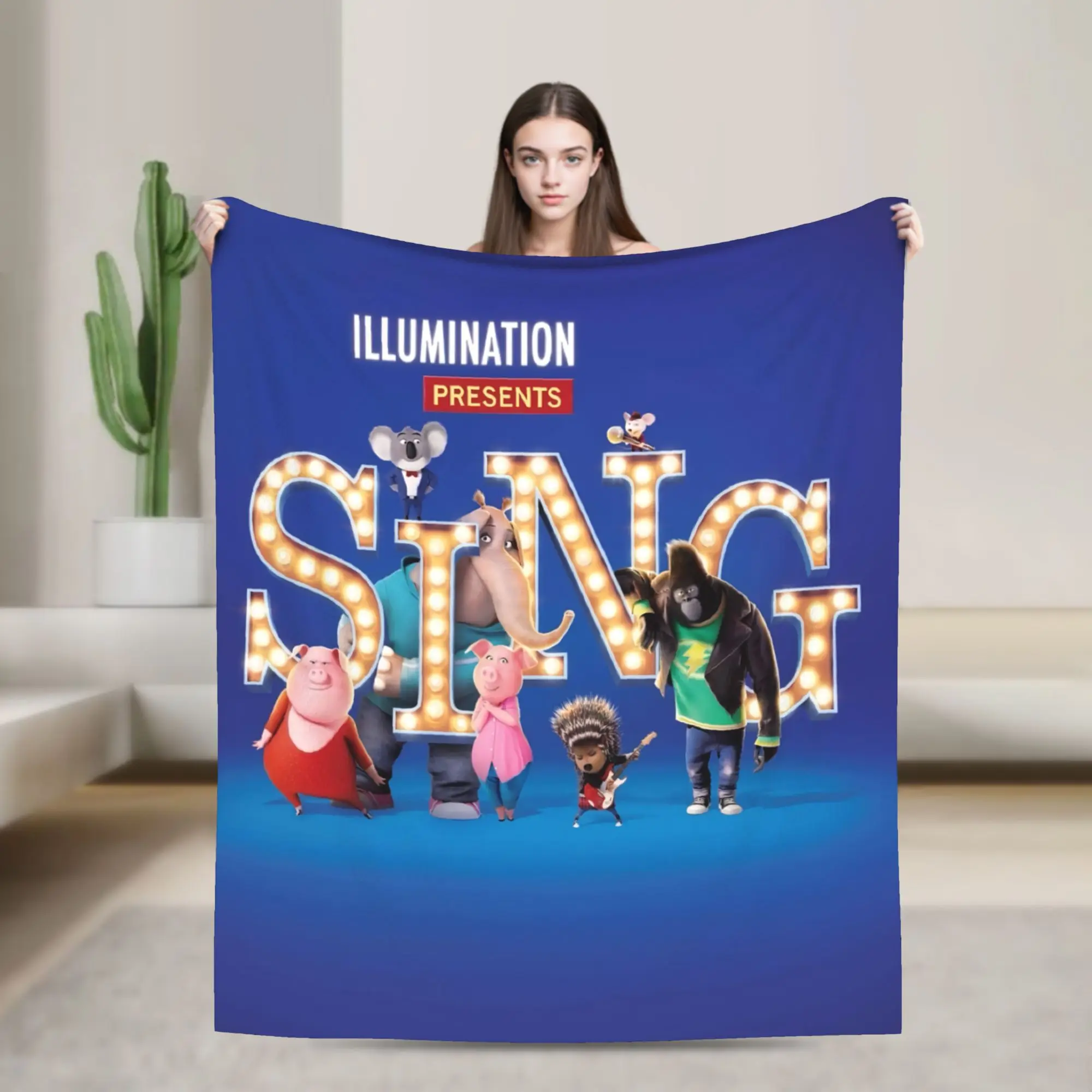 Sing 2 Movie Throw Blanket for Couch  Soft Cozy Plush Blanket 50x60 Inches Multiple Sizes Bedspreads for All Seasons