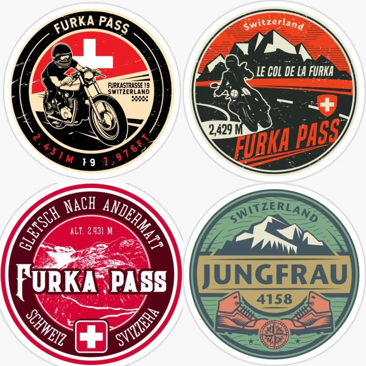 

Furka Pass Car Sticker Motorcycle Truck Lorry Laptop Switzerland MountaIn Stickers Camper Travel Bumper Car Decorations