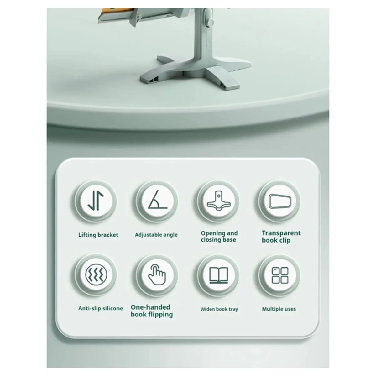 BAAQ Reading Bookshelf Adjustable Rotatable Lifting Landing Reading Book Support Multifunctional Tablet Books Holder A
