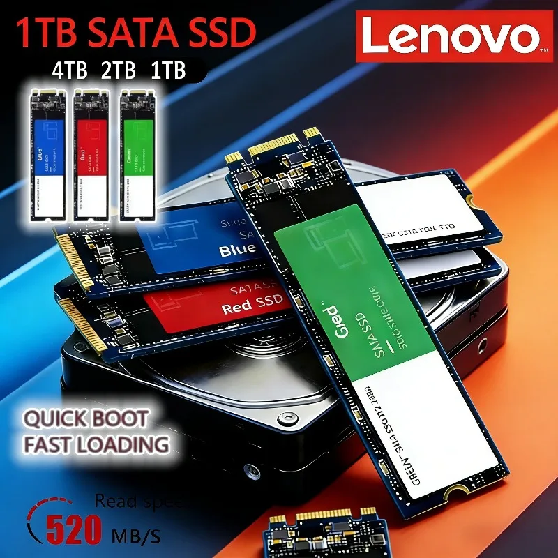 

Твердотельный накопитель Lenovo 1 ТБ, 2 ТБ, 4 ТБ SATA M.2 2280 SSD, высокоскоростной внутренний накопитель для ноутбуков и настольных ПК