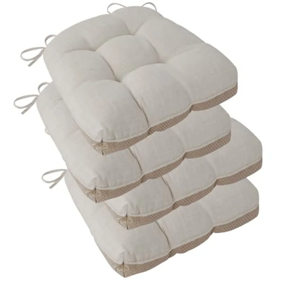 

Подушки для стульев для столовой мебели, набор из 4 штук, подушки для офисных стульев 18x18x3 дюйма, подушки для кухонных стульев, мягкие и удобные подушки для сидений.