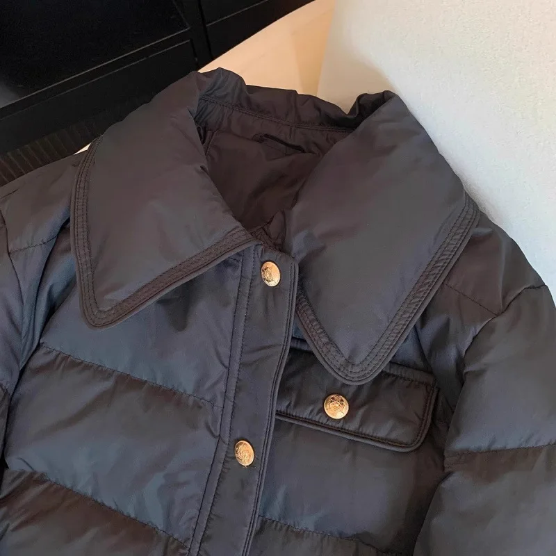 2025년 유행 가을 턴 칼라 여성용 면 재킷 다용도 루즈 레저 슬림 여성용 면 의류