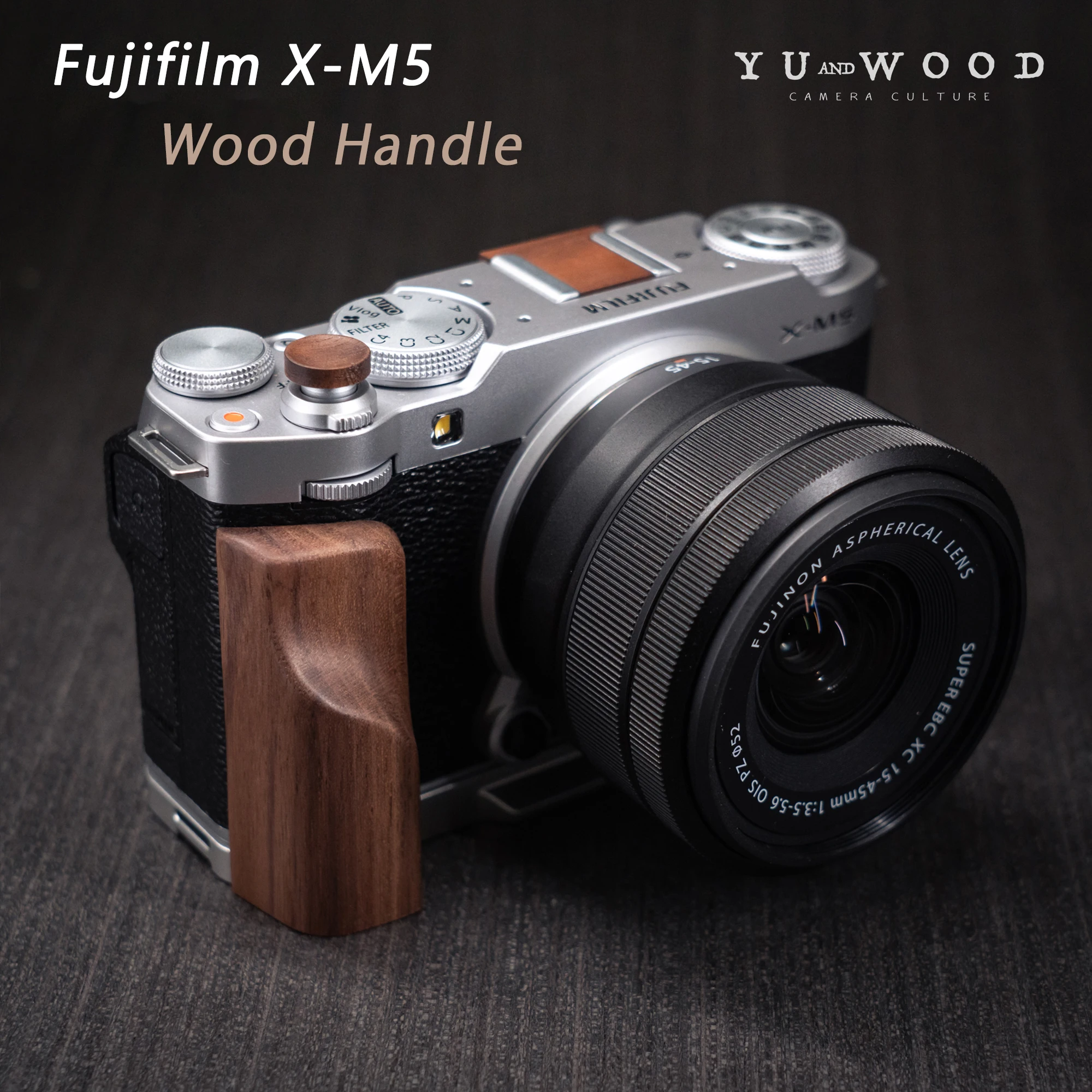 

For Fujifilm XM5 Fuji X-M5 Camera Wood Hand Grip Handle Aluminum Base L Board L-Shape Mount Holder Plate Camera Accessories