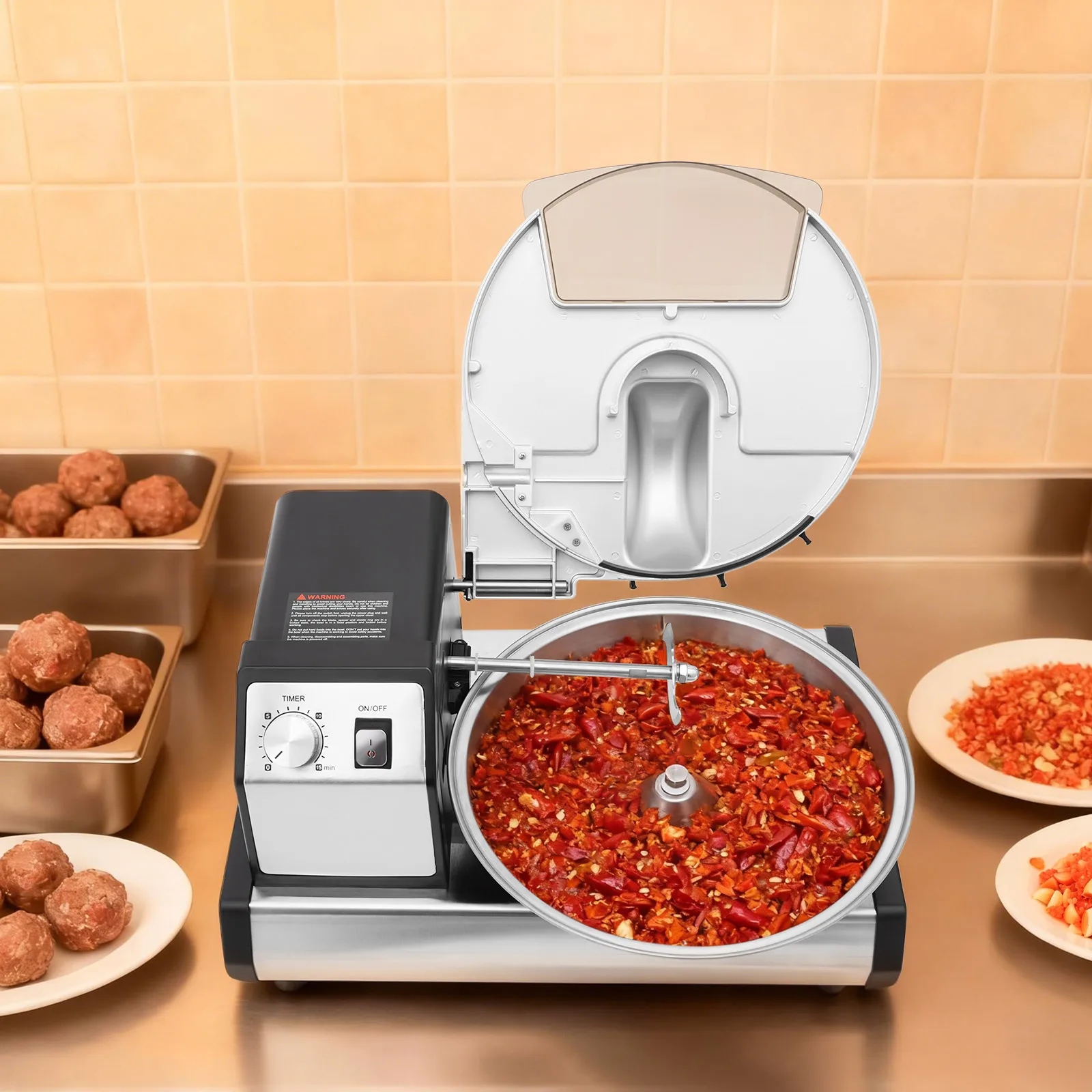 Food Processor Commercial Food Processor Vegetable Chopper Meat Grinder Mincer Electric Veggie Mincer 110V
