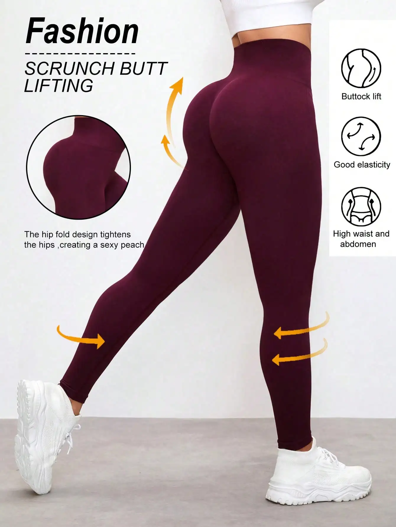 High Waisted Abdominal Tightening Seamless Yoga Pants,  Tight Sports Leggings,  Outdoor Sports And Fitness,  Women's  Sportswear