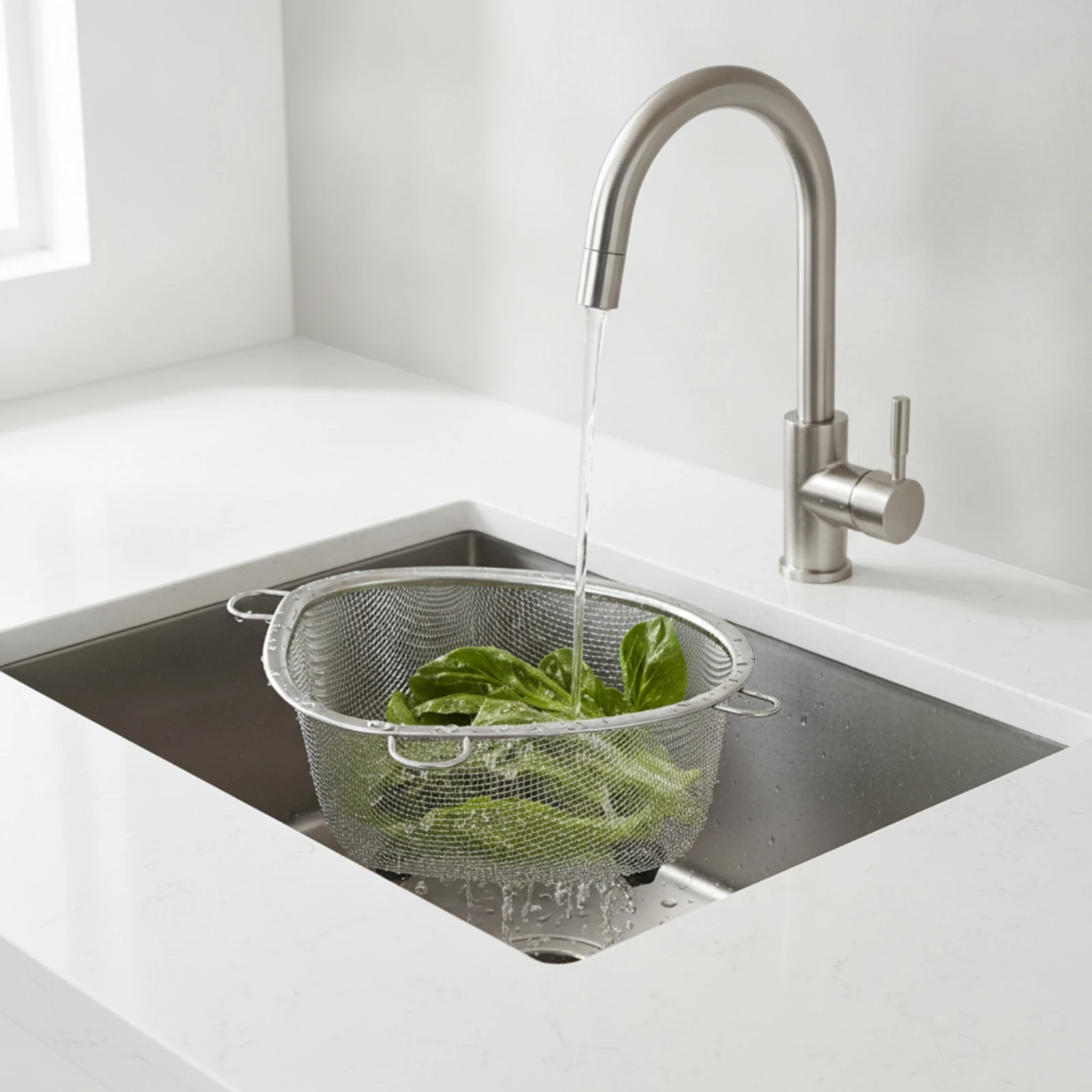 Sink Strainer Basket Stainless Steel Drain Basket Mesh Colander Rust-Resistant Sieve Multi-Purpose