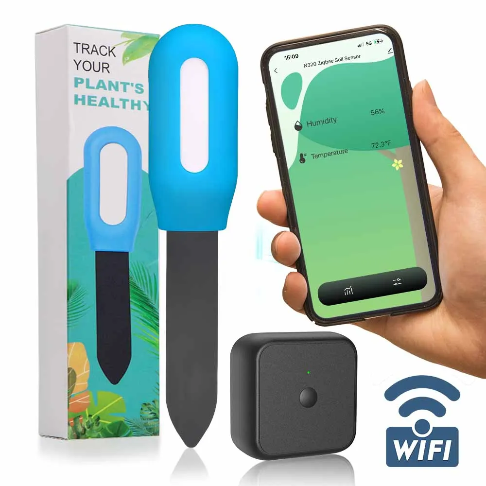 WiFi Bluetooth-compatible Plant Monitor Soil Tester Kit Smart Track Intelligent Sensor Garden Lawn Moisture Temperature Detector