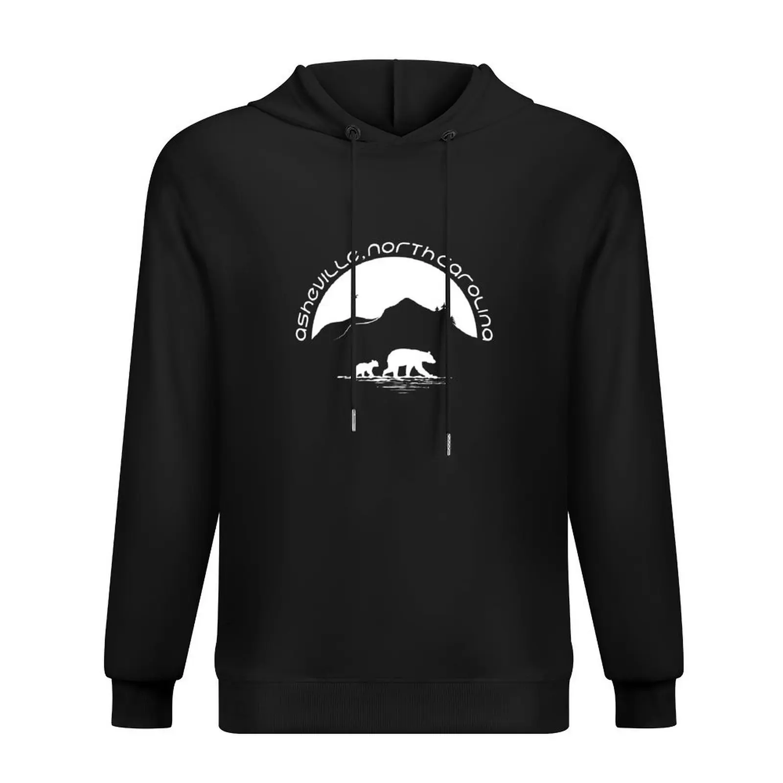 

Asheville, NC - Mountains & Black Bears - White on Greyblue Hoodie fashion men autumn mens clothing hoodie men