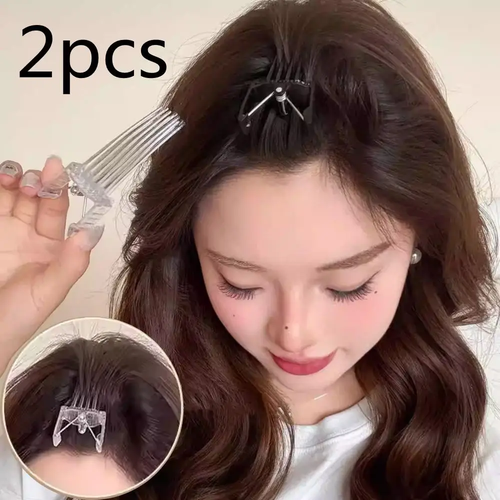 

2 шт., улучшенная заколка для волос для объема корня, корейские натуральные пушистые заколки для завивки формы, фиксирующие зажимы для высокой черепки, инструмент для укладки