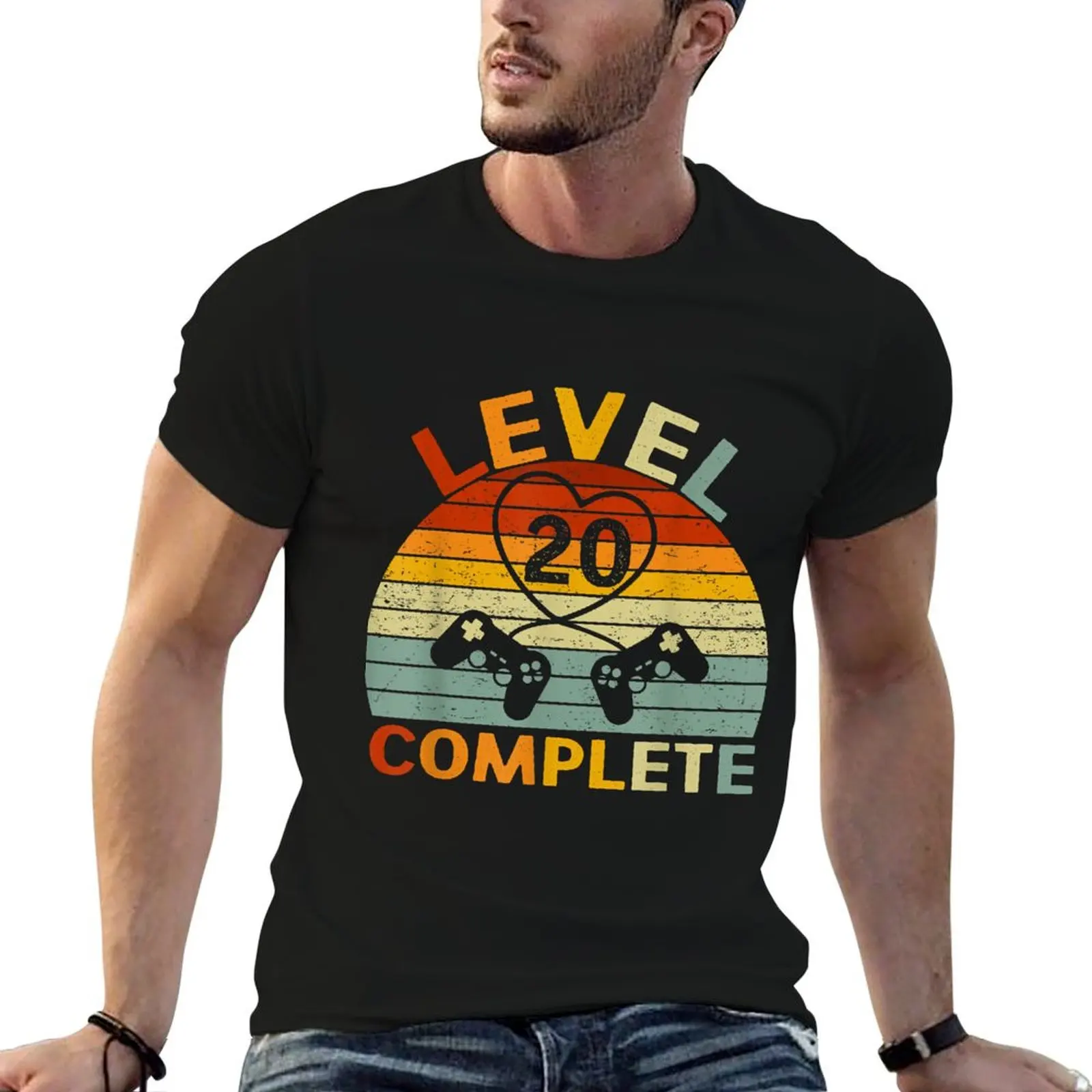 

Level 20 Complete Gamers Couple 20th Wedding Anniversary T-Shirt t shirts for man cotton soft man t shirt summer T-Shirt