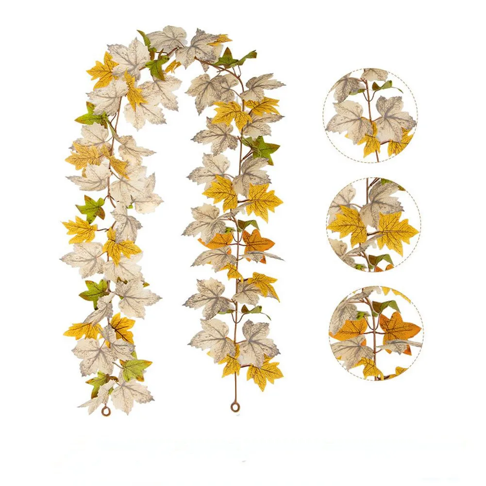 Fall Garland Maples Leaf Fall Decor Hanging Vine Garland Artificial Autumn Foliage Pumpkin Berry Garland Thanksgiving Decor Home