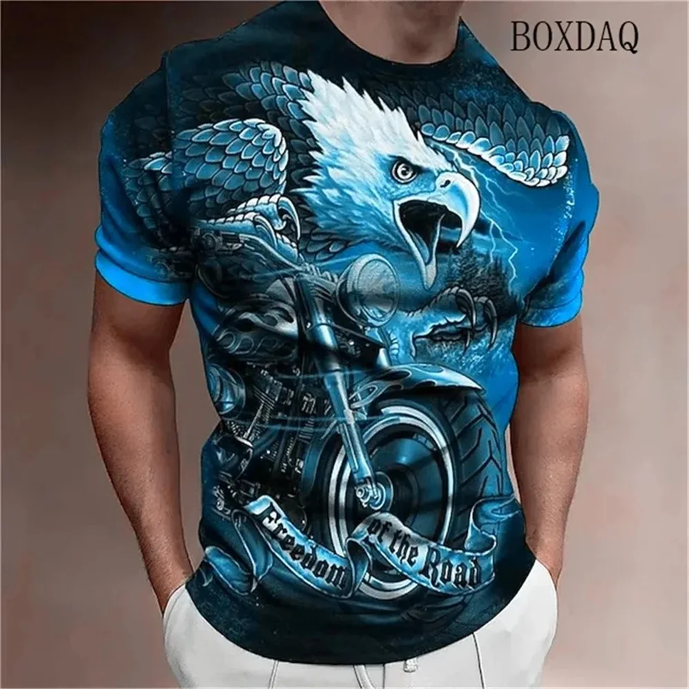 

Vintage T-Shirts For Men 3D Motorcycles Print Short Sleeve Tops Summer Classics T Shirt Loose Oversized Tee Shirt Men Clothing