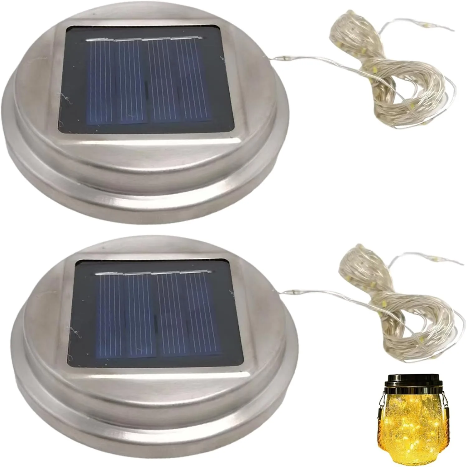 2pcs Solar Cracked Glass cover Wishing Light LED Table Lights Outdoor Landscape Garden Nightlight Camping Atmosphere Lighting