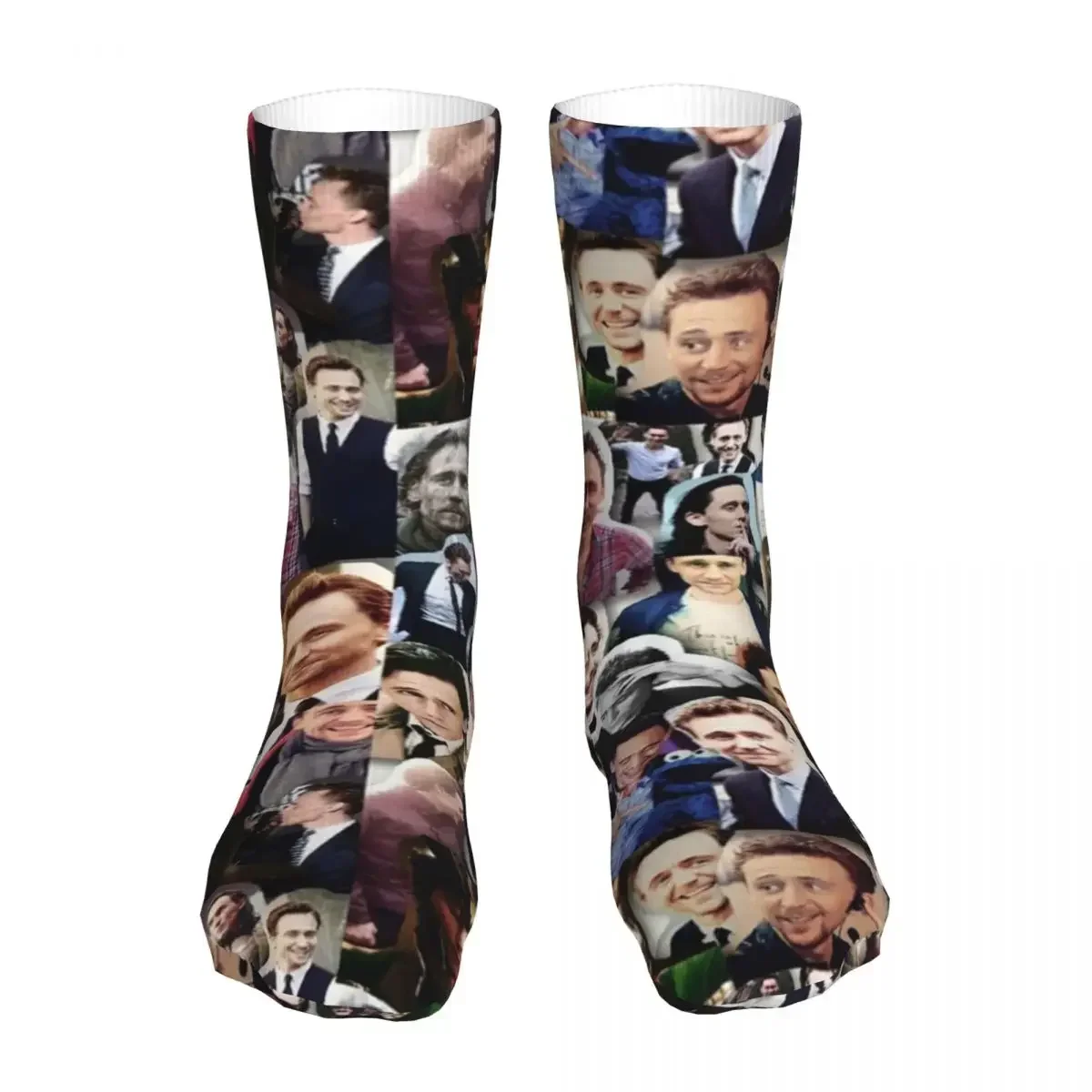 Tom Hiddleston Photo Collage Socks Men Women Polyester Casual  Harajuku Spring Summer Autumn Winter  Gifts