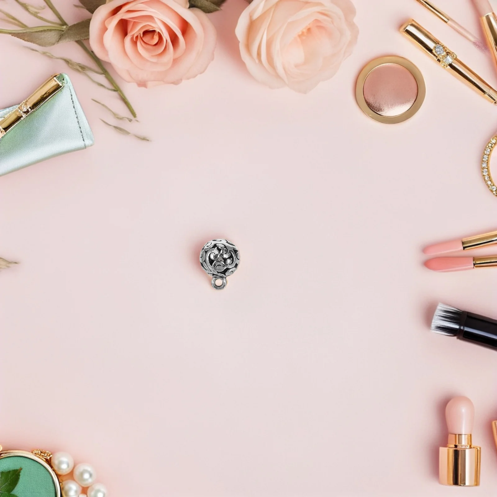 

Openwork Flower Ball Pendant Charm Jewelry Making Bell Charms Small Bells for Necklace Bulk Bracelet Lucky