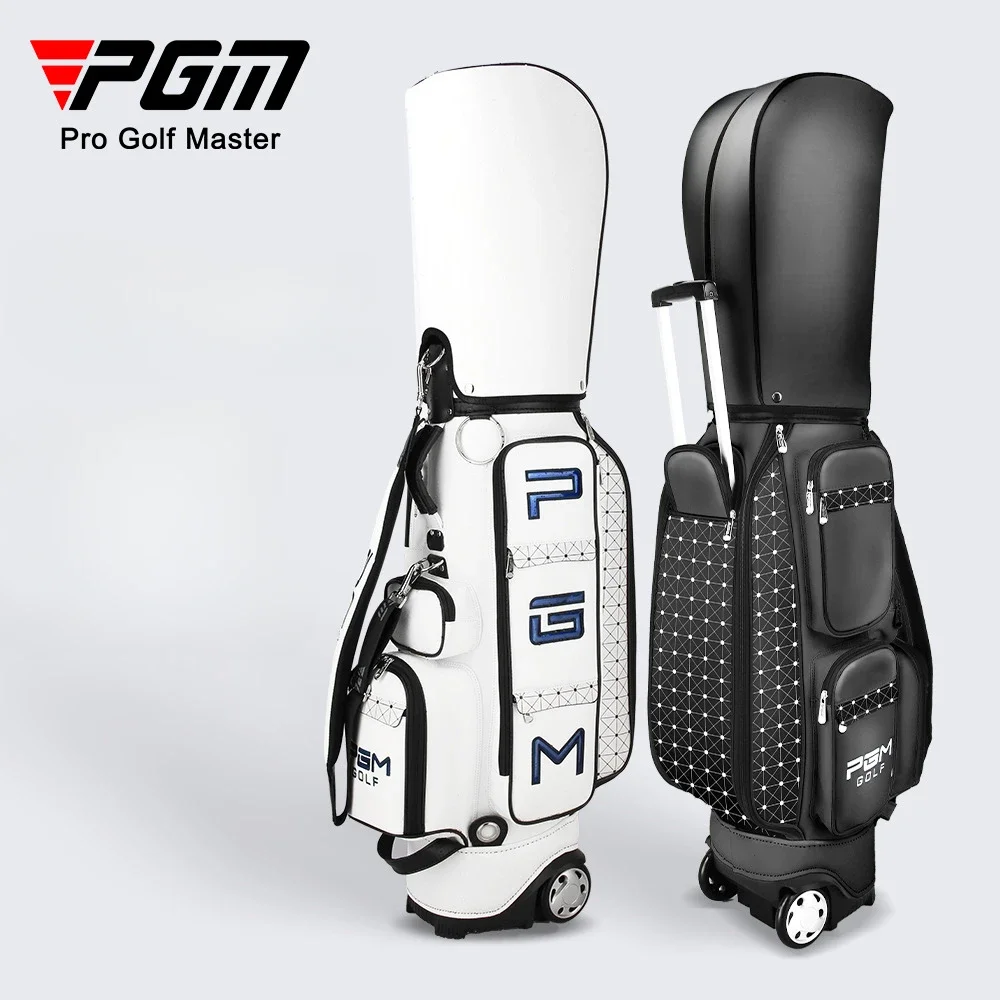 Pgm Retractable Golf Aviation Bag Professional Clubs Bag Durable High Capacity PU Waterproof Travel Package With Wheels QB036