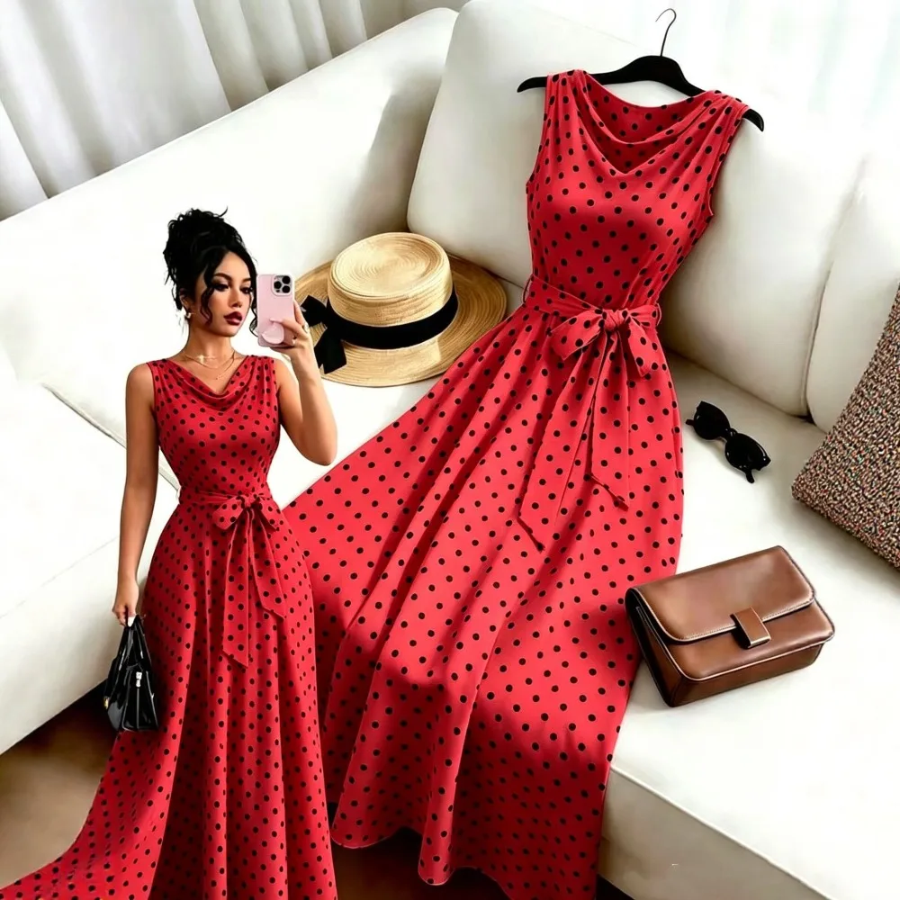 Women White Floral Midi Square Neck Sleeveless Cinched Waist Slim Elegant Sweet First Love Style Casual Party Chic Ladies Dress
