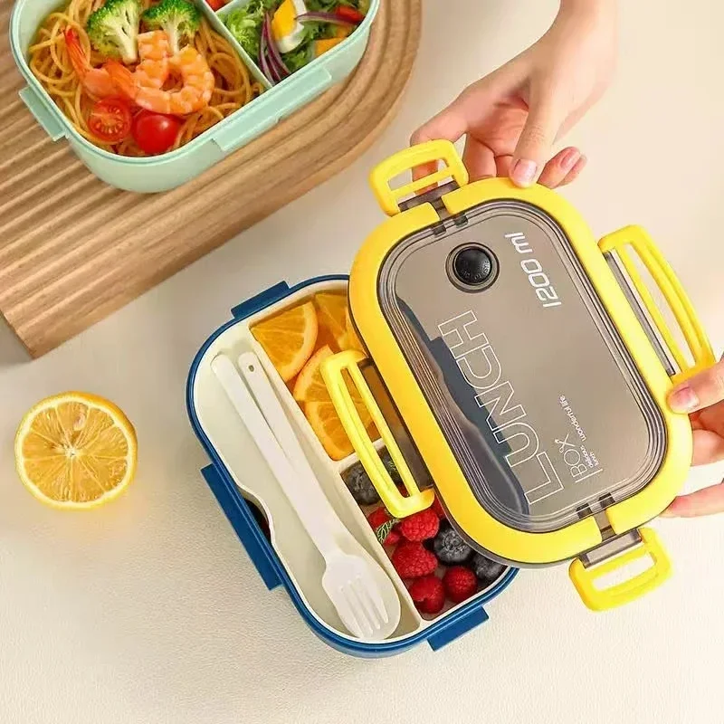 Nueva fiambrera para horno microondas con caja bento de doble pared, caja bento, vajilla para trabajadores de oficina, caja de picnic portátil de gran capacidad
