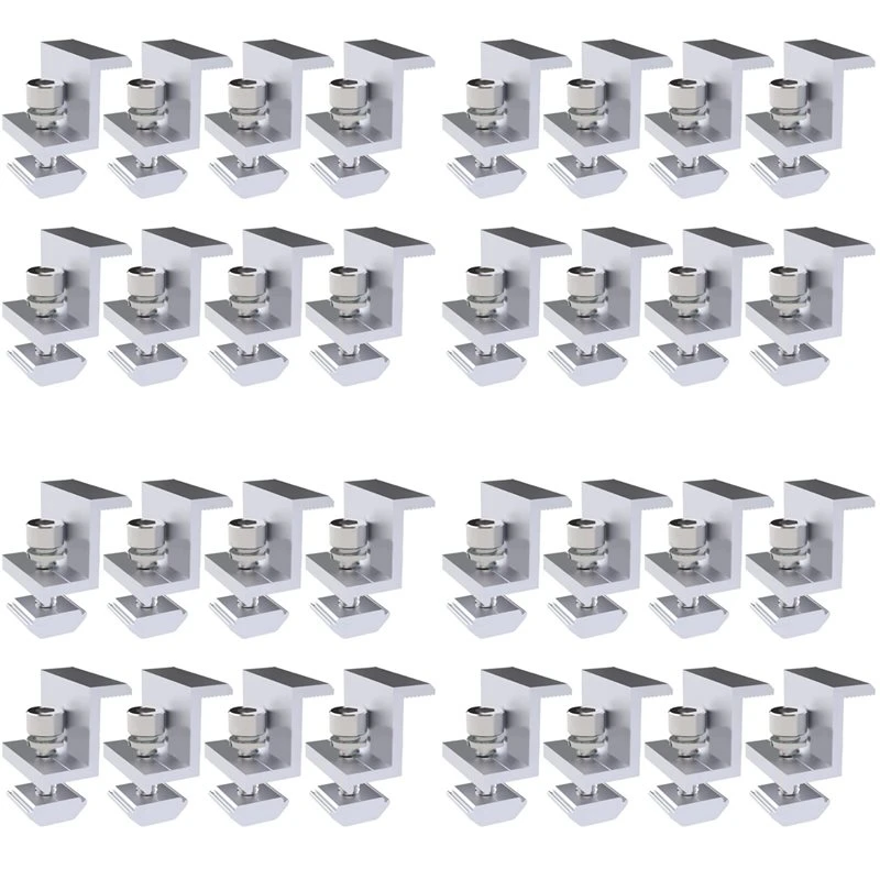 Multifunction Pack Of 32 Solar Module Brackets, Solar Panel Holder, End Clamp, Adjustable, Fixing Solar Module Holder (35 Mm)