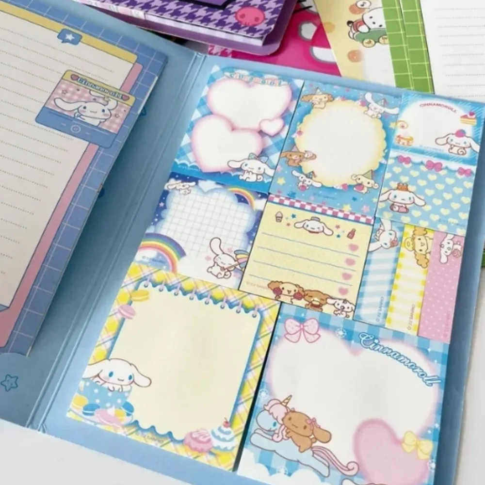 만화 Sanrio 헬로 키티 붙여 넣기 스티커 메모 도서 ymelody Cinnamoroll Kuromi 메모 패드 학교 학생 보상 문구 선물