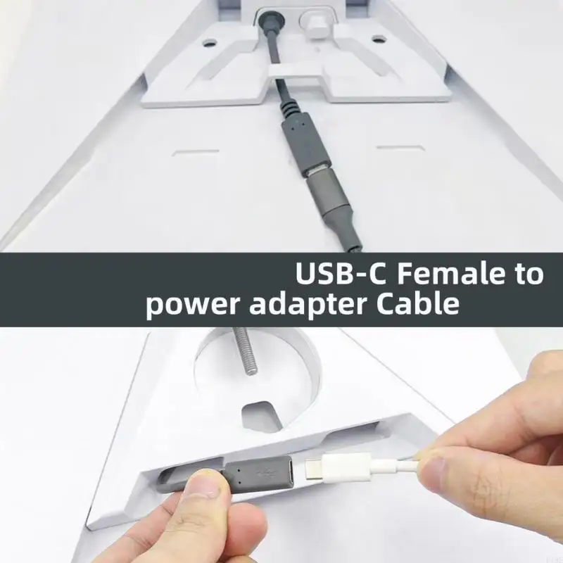 USB Type C Female Input Power Cable to 5521 Male Output with Molded End Supports, PVC Sheathing, and No Software F19E