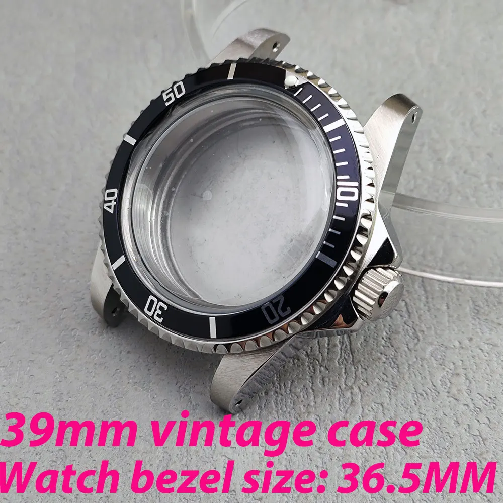 NH35 CASE 39mm retro stainless steel case pot cover glass can hold oyster bracelet, Jubilee bracelet, suitable for NH35 movement