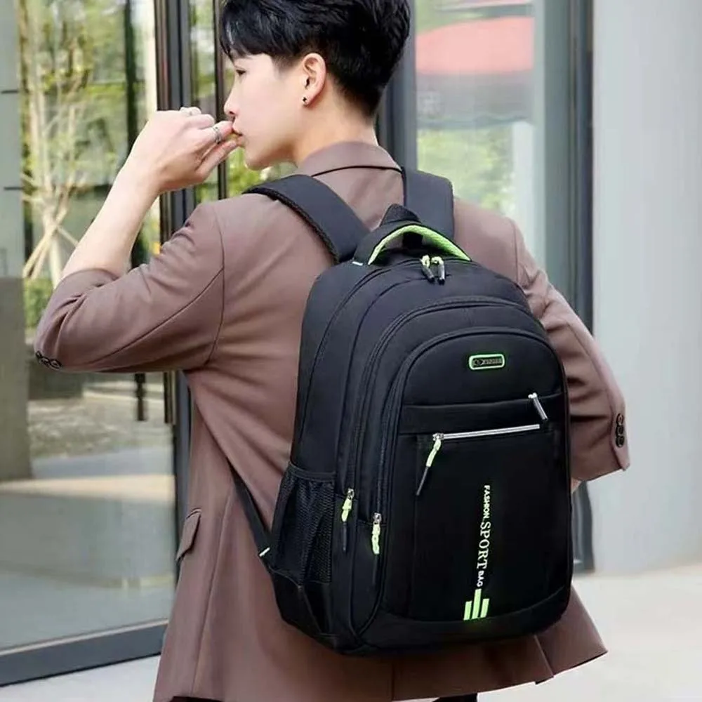 

Oxford Cloth Students Daypack Scratch Prevention Anti-splash Water Large Capacity School Bag Fixed Webbing Contrast Color