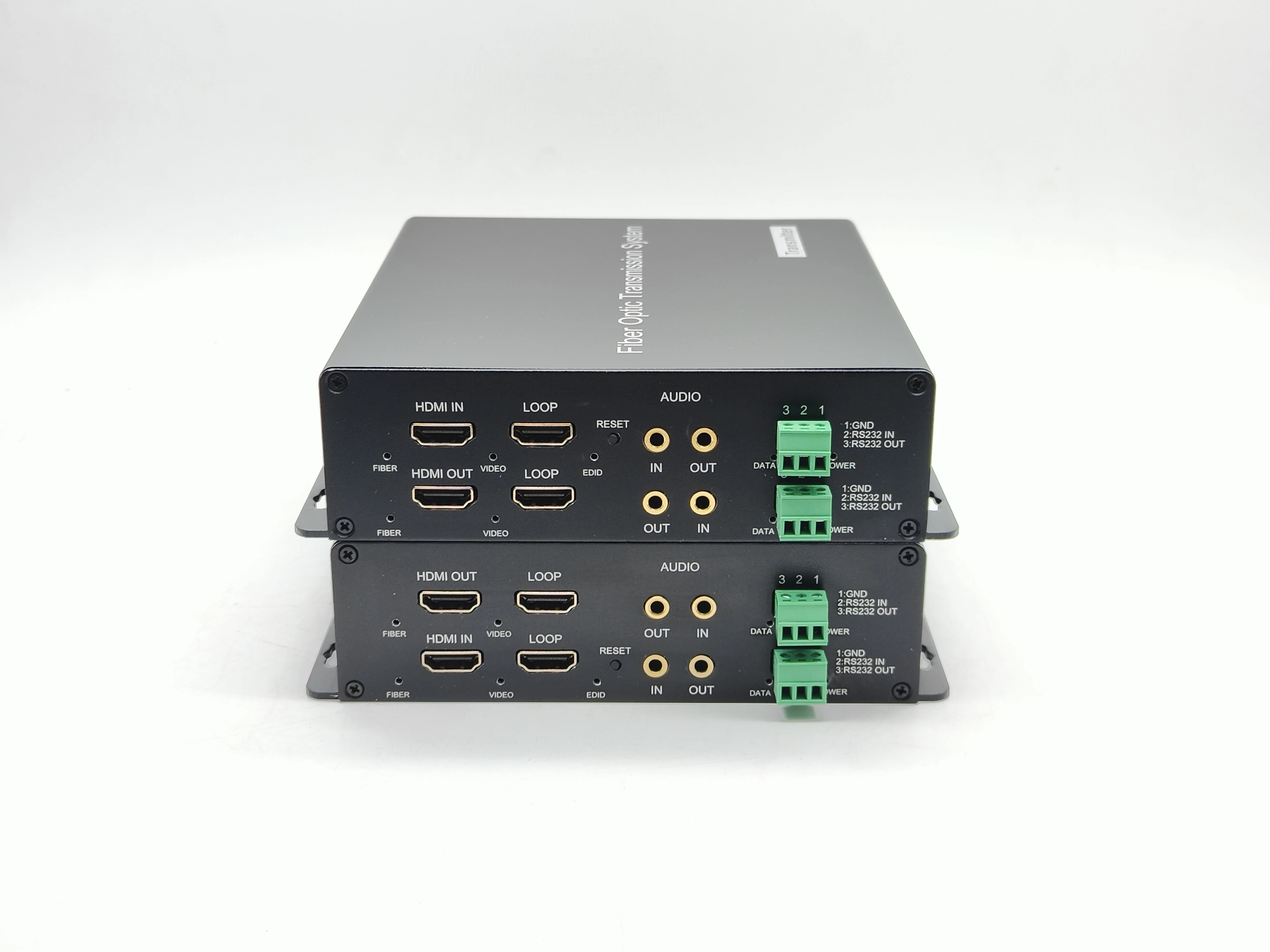 4K@60Hz 10KM Optical over Fiber Transmitter Receiver Bidirectional HDMI Fiber Optic Extender with loopout