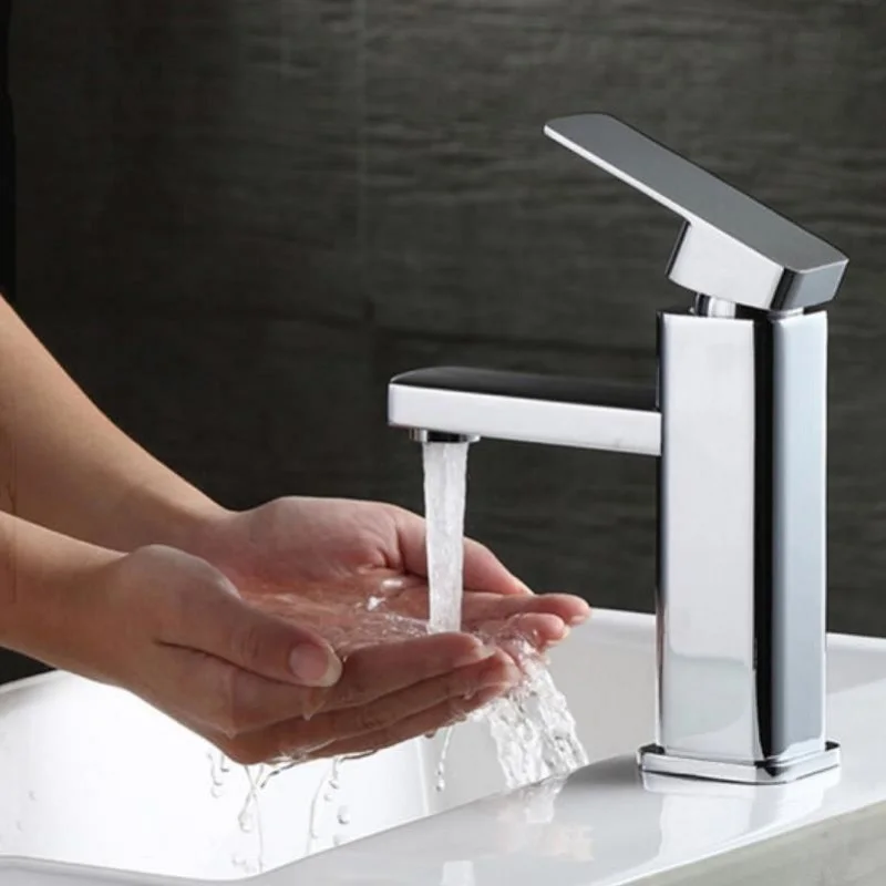 

Square plating Sink Faucet Single Hole Handle Bathroom Basin Faucet Hot And Cold Mixer Tap bathroom faucet with hose