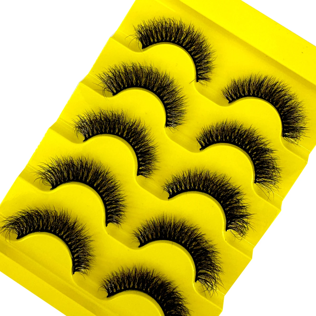 新しい 5 ペアふわふわ厚いまつげロシアストリップまつげフェイクミンクふわふわ 3D 偽まつげメイクアップ乱雑なつけまつげ